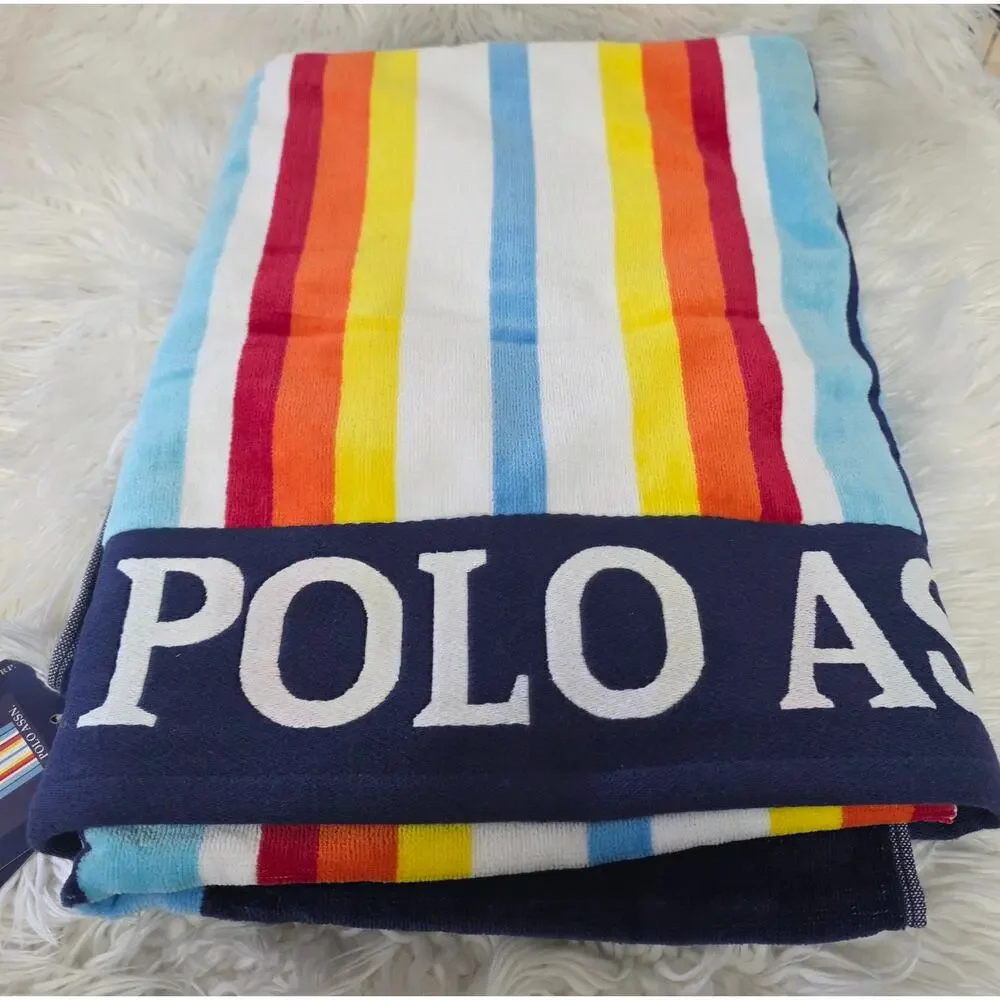 U.S. Polo Assn. Oversized Striped Nautical Beach Towel